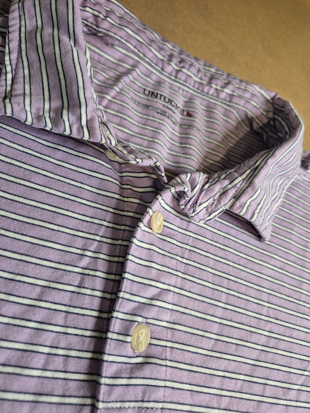 UNTUCKit Men’s Lavender Striped Polo Shirt 3641/4